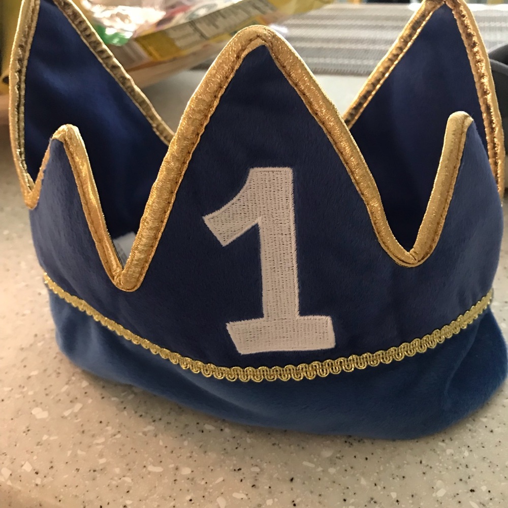 One year old Crown. Fabric and embroidered